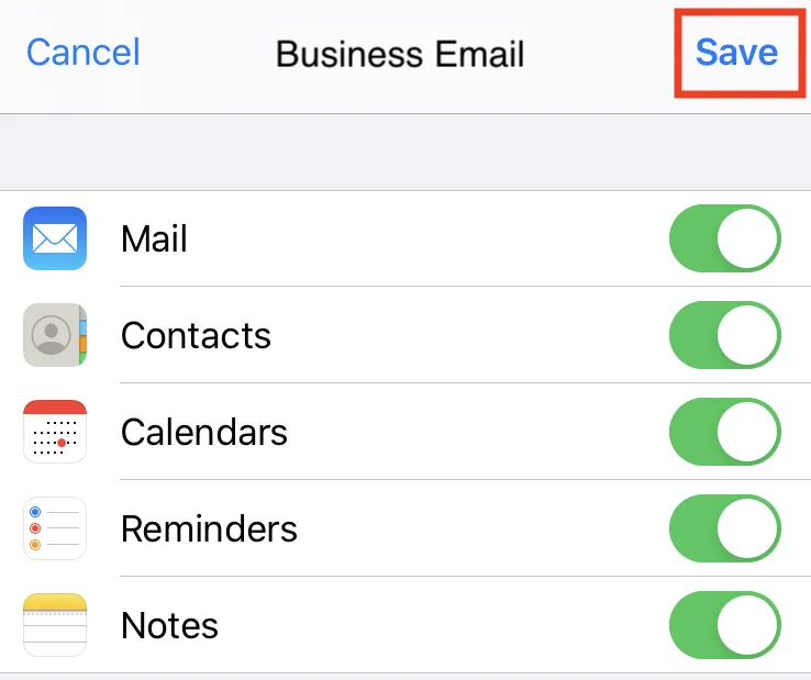 Review settings and tap save