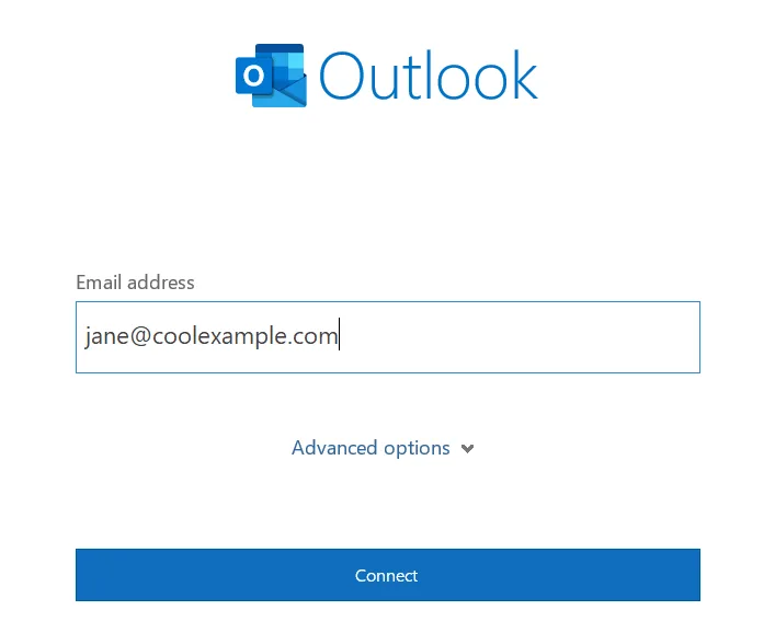 Enter email and select Connect