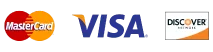 We accept MasterCard, Visa and Discover